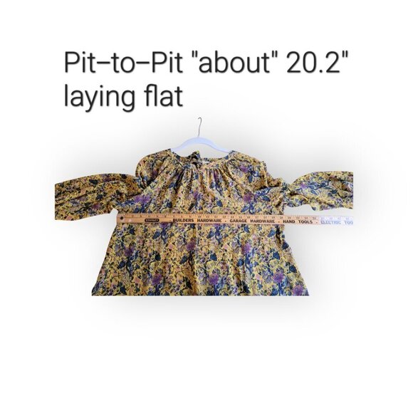 Madewell x Karen Walker yellow floral 100% silk Gennaker fairyblouse EUC size M - Picture 6 of 11